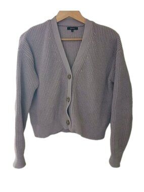 Quince 100% Organic Cotton Fisherman Boxy Cropped Cardigan